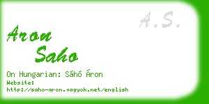 aron saho business card